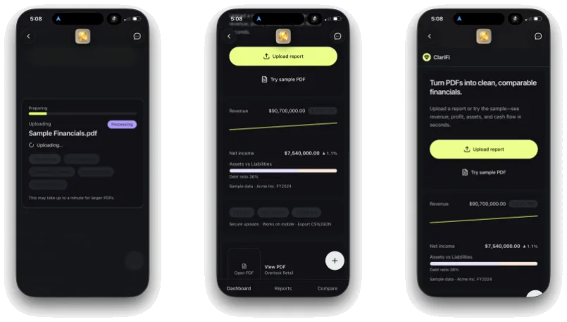 ClariFi interface
