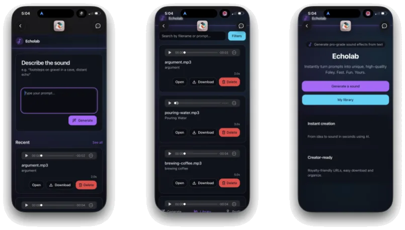 Echolab interface